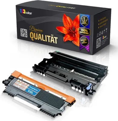Produktbild von Print-Klex Kompatible Toner & Trommel kompatibel mit Bother DR2200 & TN2010 HL2130 HL2130 R HL2132 HL2132 R HL2135 W DR 2200 DR-2200 TN 2010 TN-2010 Schwarz Farblos - Office Line Serie