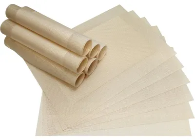 Productafbeelding van Tischset BORDA, parelwit, zilverkleurig. Tafelonderzetter als decoratie voor de tafel