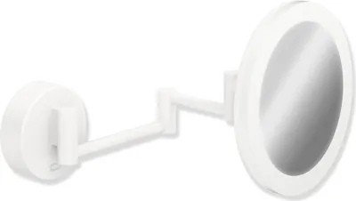 Produktbild von HEWI Kosmetikspiegel, beleuchtet, einseitig konkav, Wandanbindung matt weiß