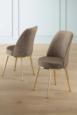 Produktbild von Skye Decor, Pefa - Cappuccino, Gold, Stuhlset (2 Stück), Cappuccino, Rahmen: 100 % METALL, 45 x 91 x 42 cm