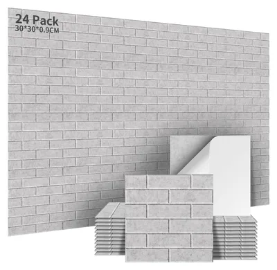 Productafbeelding van Akoestische Panelen Zelfklevend 24 Stuks - Geluidsisolatie - Akoestische Wanddecoratie - Wandpanelen 30x30x0.9cm - Opnamestudio Decoratie - Gaming Decoratie