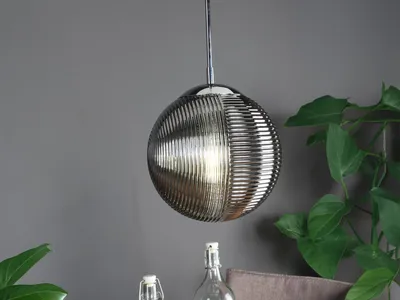Produktbild von Pendelleuchte GREENWICH Rauchglas grau Ø25cm