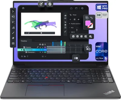 Produktbild von Lenovo ThinkPad E16 Gen 2 Laptop, Ultra 5-125U, 16" QWERTZ Tastatur, W11 Pro, 16 GB RAM | 2 TB SSD