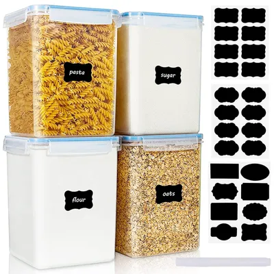 Produktbild von 5.2L Luftdichte Lebensmittelbehälter - Set von 4 Stück mit Kunststoffdeckel