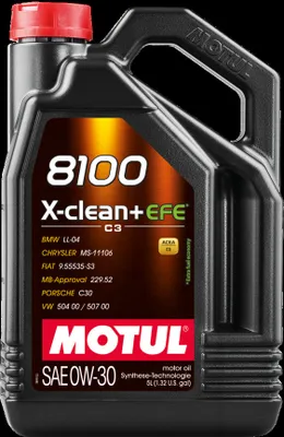 Produktbild von 5 Liter MOTUL 0W-30 8100 X-CLEAN + EFE MB 229.52 Porsche C30 VW 504 00 VW 507 00 Chrysler MS-11106 Fiat 9.55535-S3