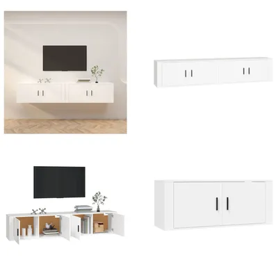 Produktbild von vidaXL TV Wandschränke 2 Stk. Weiß 100x34,5x40 cm - TV-Wandschrank - TV-Wandschränke - TV-Schrank - TV-Konsole