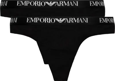 Produktbild von 2er-Pack EMPORIO ARMANI Damen Tanga Thong, Farbe:Schwarz, Artikel:-MC005 black, Größe:XL