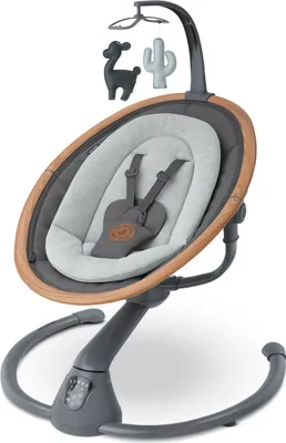 Produktbild von Maxi-Cosi Cassia Babywippe, Elektrische Babyschaukel mit Musik, Bewegungserkennung und 360° Sitz, Nutzbar ab der Geburt bis ca. 6 Monaten, 0-9 kg, Essential Graphite (grau)