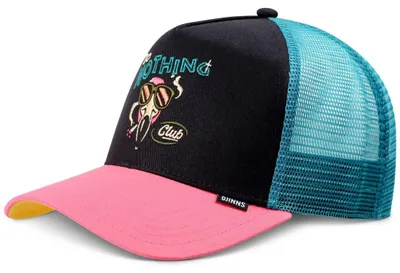 Zdjęcie produktu dla Czapka typu trucker z daszkiem, marki Djinns Do Nothing Club, w kolorze czarnym, w stylu colorblocking, uniwersalny rozmiar