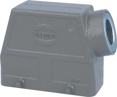 Produktbild von HARTING Han 16B Tüllengehäuse hoch, 1xM25 seitlicher Kabelabgang, für 2 Bügel (am Unterteil) Verschraubung M25