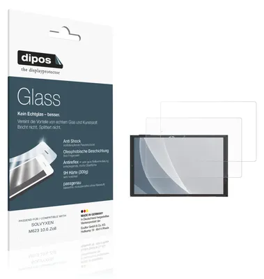 Produktbild von 2x Schutzfolie für SOLVYXEN M623 10.6 Zoll matt - Anti-Shock 9H Folie dipos Glass Kunststoffglas