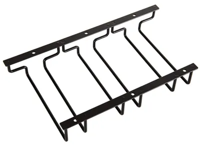 Produktbild von Weinglashalter Schwarz 18 cm - Unterbau Glashalter - Hängendes Stekelglasregal - 2/3 Reihen - Dekorativ und Funktional - 21,7*18*5CM