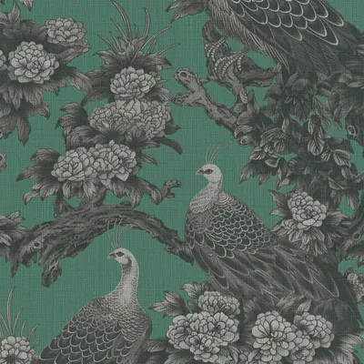 Produktbild von Profhome 399822-GU Vogel Tapete Blumen grün grau schwarz patina-grün 5,33 m2