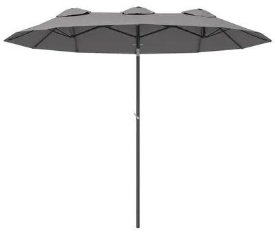 Obrázek produktu pro Dvojitý deštník, sklon 45°, odolná tkanina, ŠEDÁ