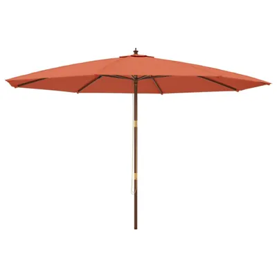 Produktbild von vidaXL Sonnenschirm mit Holzmast Terrakotta 400x273 cm