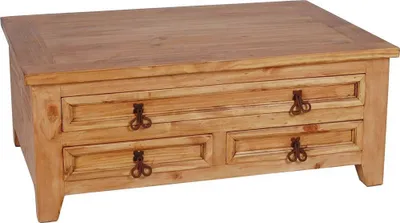 Immagine prodotto di MiaMöbel Tavolino Mexico Mobili 100x40x70 cm Stile rustico Legno massello Pino miele