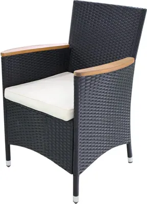 Obrázok produktu pre vidaXL Záhradné stoličky 2 ks s čalúnením Poly Rattan Black