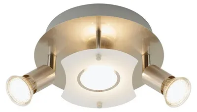 Produktbild von Briloner LED Deckenleuchte rund mit Strahlern START 3flg nickel matt 20cm