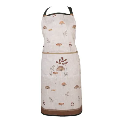 Produktbild von Clayre & Eef Küchenschürze 70x85 cm Beige Baumwolle Pilze