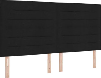 Zdjęcie produktu dla vidaXL Zagłówek z listwami LED Czarny 180 cm Tkanina