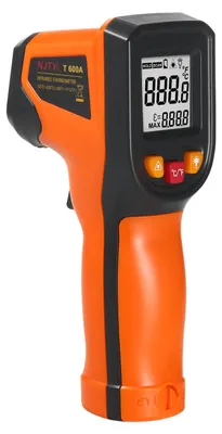 Obrázek produktu pro Bezkontaktní digitální infračervený teploměr NJty – teplotní pistole s rozsahem -50 °C až 600 °C (-58 °F až 1112 °F) s funkcí měření emisivity IR pro průmysl, kuchyně, automobilový průmysl a měření teplot jiných než lidských těl