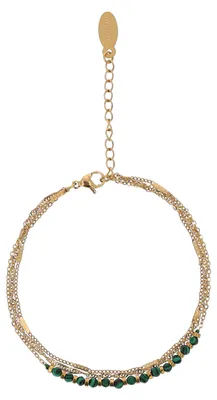 Image de Bracelet NAHIMA pour femme - or et émeraude, taille unique