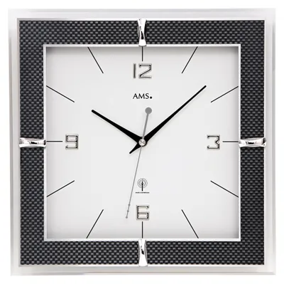 Produktbild von AMS Funk-Wanduhr, Funkwerk, 30x30x4cm, 5855