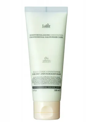 A tube of LADOR Moisture Balancing Conditioner on a white background.