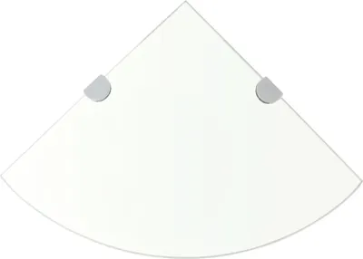 Produktbild von Eckablage mit Verchromten Halterungen Glas Transparent 25x25 cm