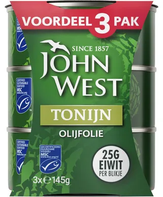 Immagine prodotto di John West Tonijnstukken in Olij Folie, 435 g - Tonno di alta qualità in olio d'oliva