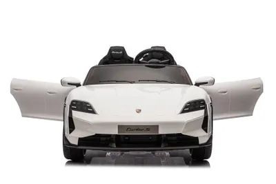 Immagine prodotto di Veicolo elettrico per bambini "Porsche Taycan Turbo S" – Prodotto su licenza – Batteria da 24V, telecomando 2,4 GHz, MP3, sedile in ecopelle, ruote in
