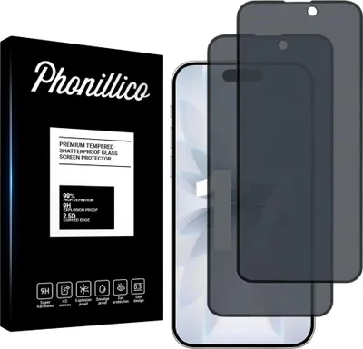 Produktbild von Hartglas Anti-Spy für iPhone 17 [2 Stück] Schwarze Displayschutzfolie Screen Protector Film Privacy Anti-Kratzer Glas Resistant Phonillico®
