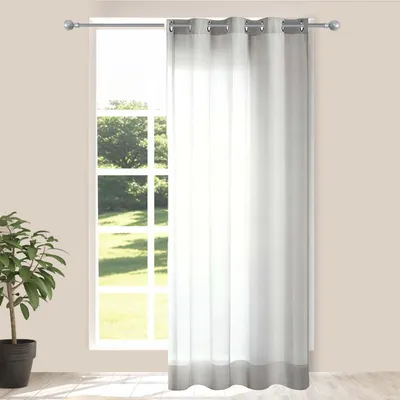 Gardine halbtransparent 1 Stück H 213 x B 132 cm grau