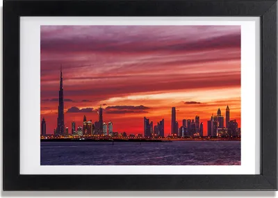 Produktbild von Bild 30x20 MDF-Rahmen, Wandkunst Sonnenuntergang Dubai