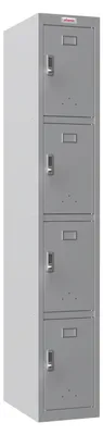 Produktbild von Phoenix PL1433GGE Schließfach Locker Grau - 1 Spind 4 Türen - Elektronisches Schloss - Für Büro, Lager, Fitness