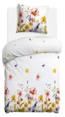 Zdjęcie produktu dla Komplet pościeli, flanelowa pościel, idealna na zimę, ciepła, rozmiar 140x200, kolor biały, wzór kwiatowy, model 31521-1