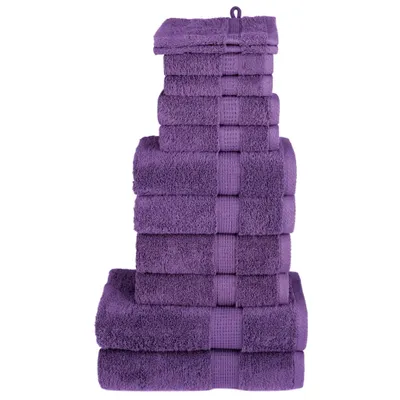Productafbeelding van 12-delige Handdoekenset SOLUND 600 g/m² paars
