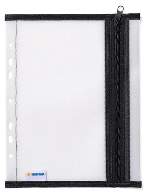 Produktbild von HERMA Ordnertasche A5 schwarz, A5, EVA (Äthylen-Vinylazetat), Schwarz, Weiß, Landschaftsportrait, Reißverschluss, 200 mm