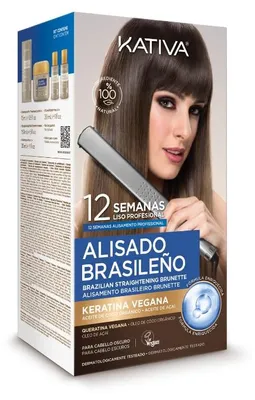 Imagen del producto de EASO MAGNO Kativa Kit de Alisado Brasileño para Cabellos Oscuros (Vegano) – fórmula de alta calidad