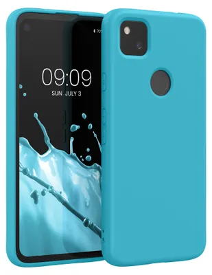 Produktbild von kwmobile Hülle kompatibel mit Google Pixel 4a Hülle - gummierte TPU Silikon Handyhülle - Schutzhülle für kabelloses Laden - Case in Cool Glacier