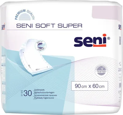 Produktbild von Seni Soft super 60 x 90 cm Bettschutzunterlagen Unisex 30er Pack (4 x 30 = 120 Stück)