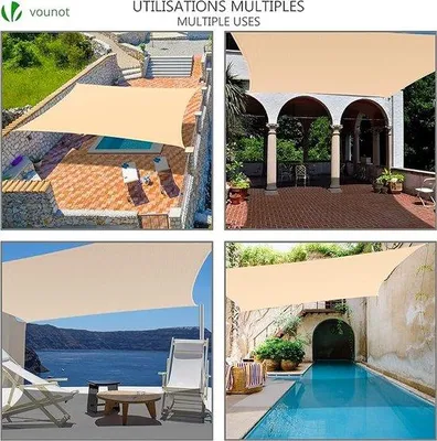Produktbild von Famanu Sonnensegel 3x5m - Wetterbeständige UV-Schutz und luftdurchlässig
