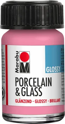 A bottle of Marabu Porcelain & Glass paint in pink.