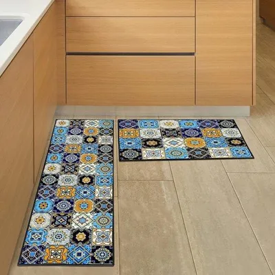 Produktbild von Famanu Küchenmatten Set Antirutsch und Waschbar - 40 x 120 cm und 40 x 60 cm