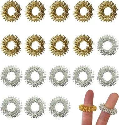 Produktbild von 40 Stücke Finger Massage Ring Set, 2 Farben Stachelige Sensorische Finger Ringe Anti Stress Acupressur Ringe Leise Stress Reduzierer und Massager