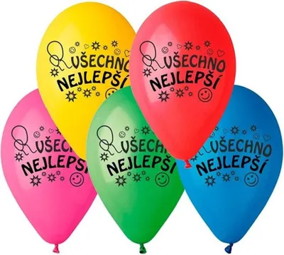 Obrázok produktu pre Nafukovací balónik 10'' priemer 26cm Všetko najlepšie k narodeninám 10ks