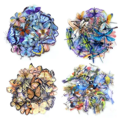 160 transparente Blumen-Sticker für Scrapbooking und Tagebuch