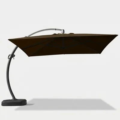 Immagine prodotto di Ombrellone da giardino a braccio in alluminio con palo decentrato 3,5x3,5 m anti uv Copenaghen Brown