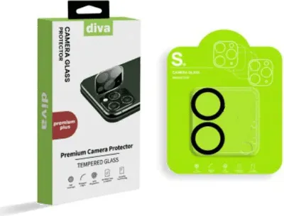 Produktbild von Diva Full Kameraobjektiv-Schutz-Kameraglas Panzerglas für iPhone 11/12 Mini, schwarz