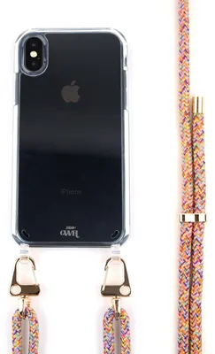 Produktbild von Rainbow Vibes Transparant Cord Hülle  - Kompatibel mit iPhone XS Max